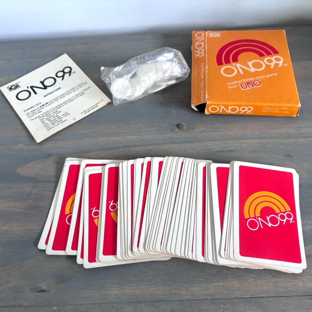 Vintage 1980 O'NO 99 Card Game From UNO/ International Games Complete Game.